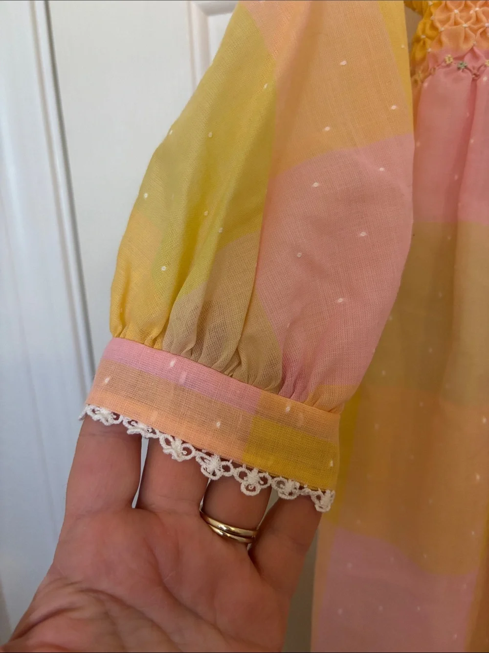 Vintage Polly Flinders Hand Smocked Dress